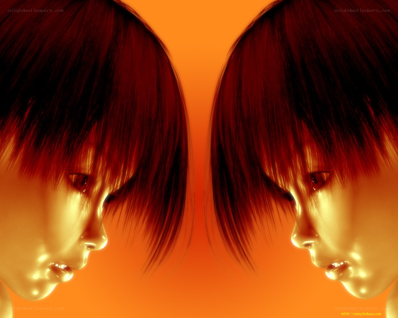 digital portrait of two faces