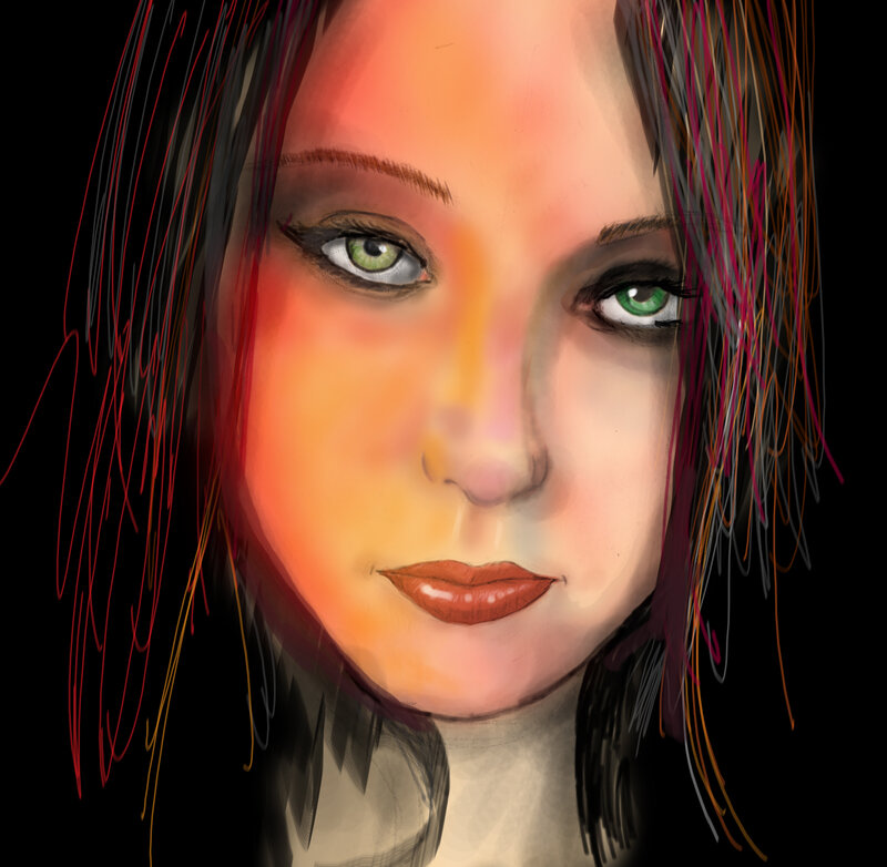 digital portrait of woman