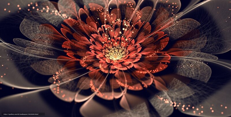 Digital Red Flower