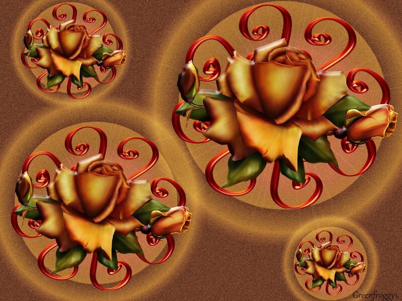 Digital Roses with Swirls