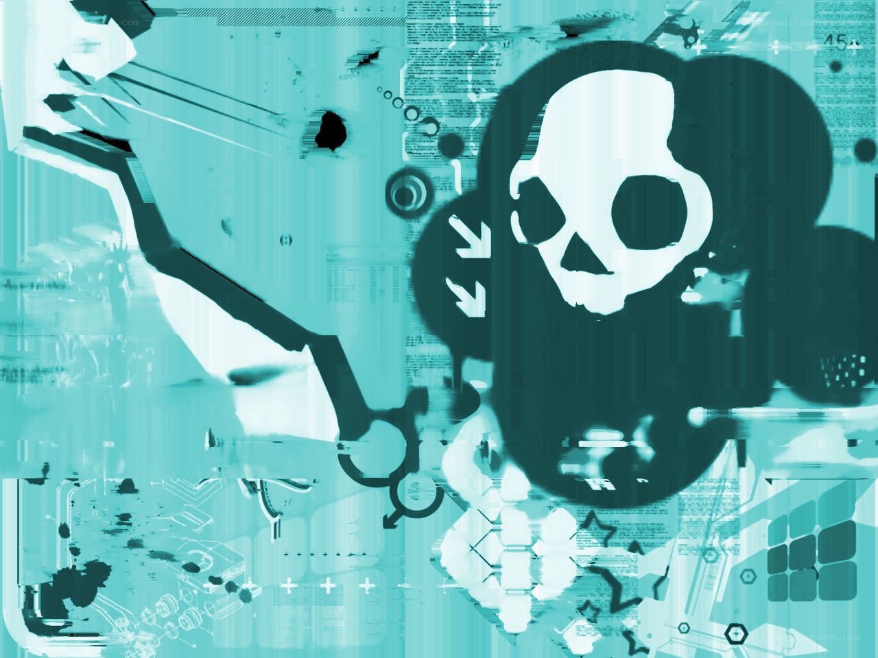 digital skull glitch art