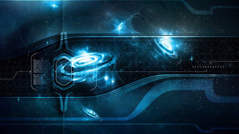 Digital Space Interface — Blue, Futuristic
