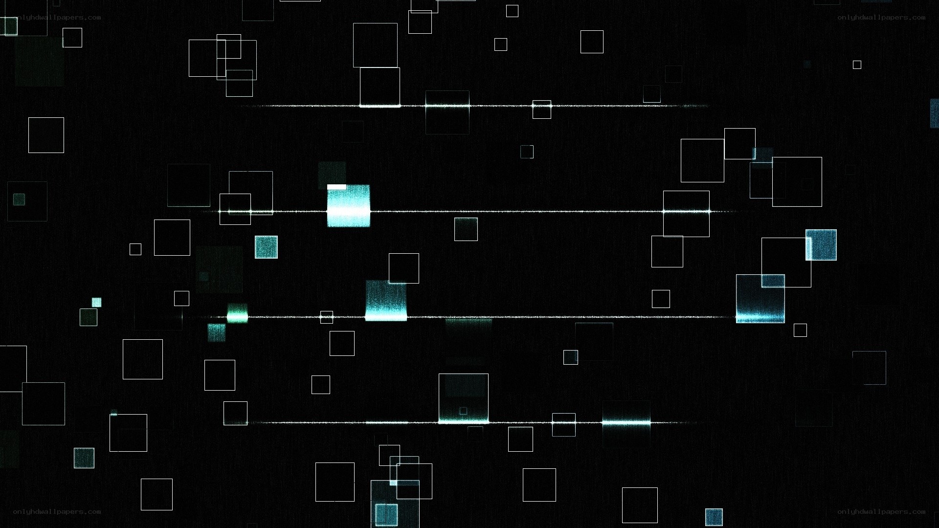 digital squares on black background