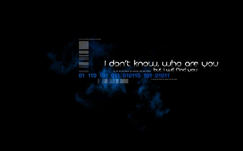 digital text on black background