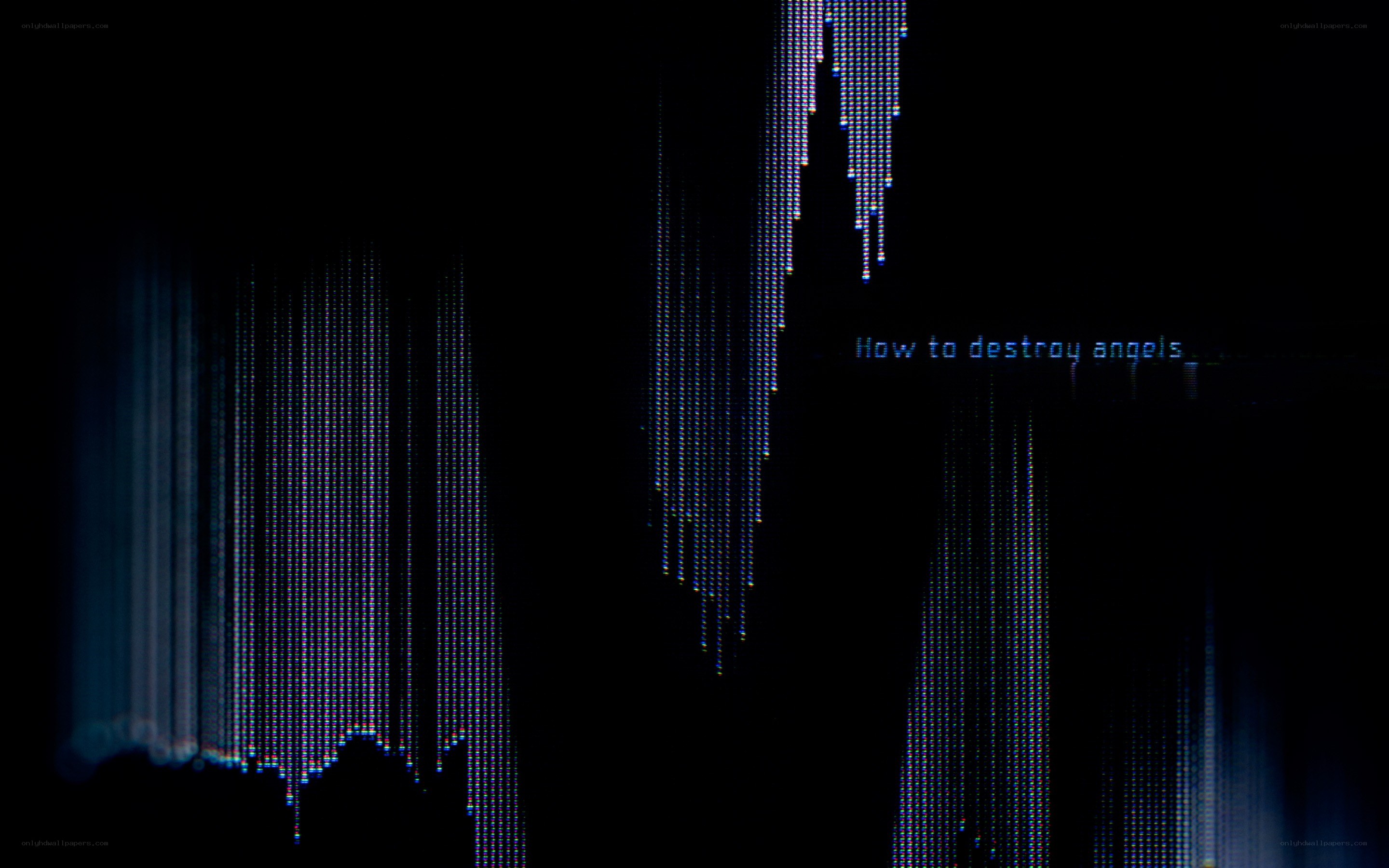 digital text on dark screen