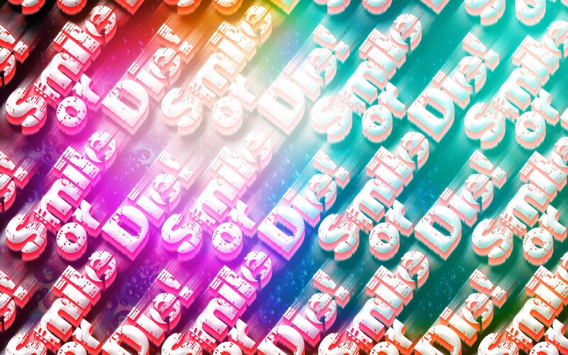 digital text pattern with rainbow gradient