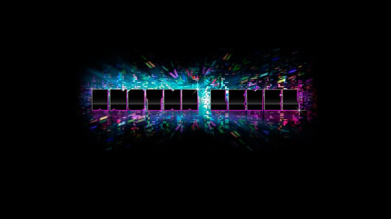 digital text with glowing particles