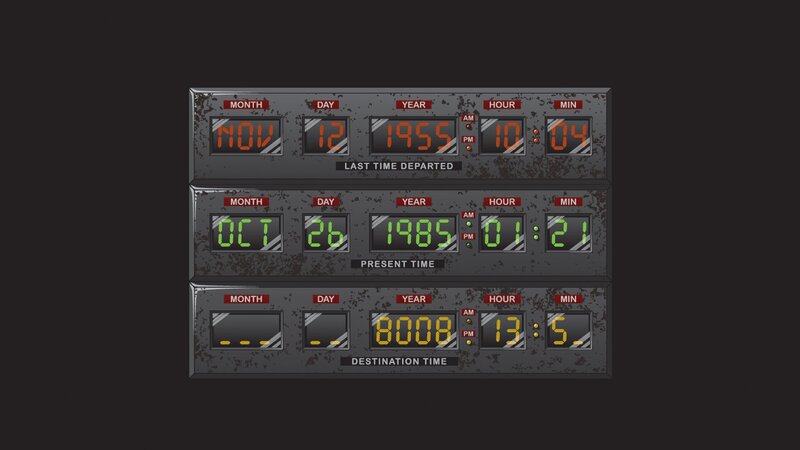 Digital Time Display — Black, Dramatic