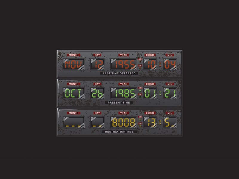 Digital Time Display — Black, Dystopian