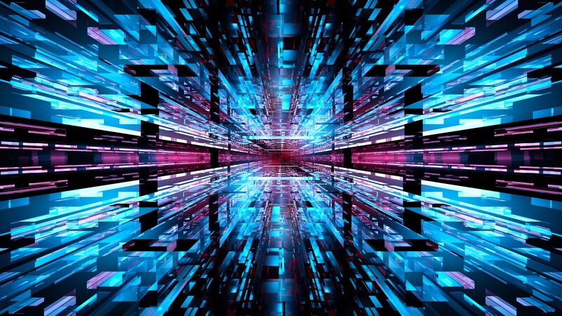 Digital Tunnel of Light — Blue