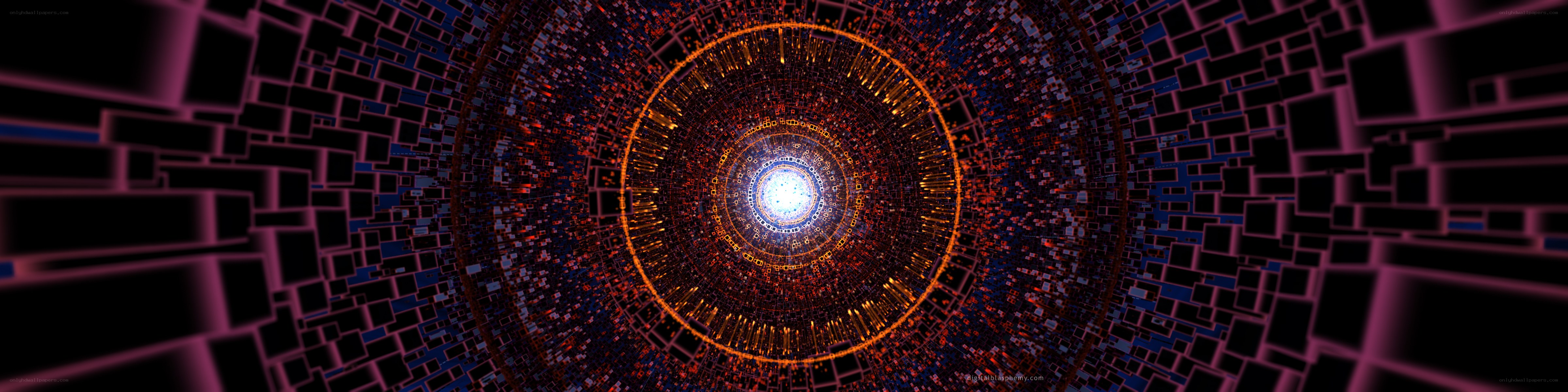 digital tunnel with glowing center