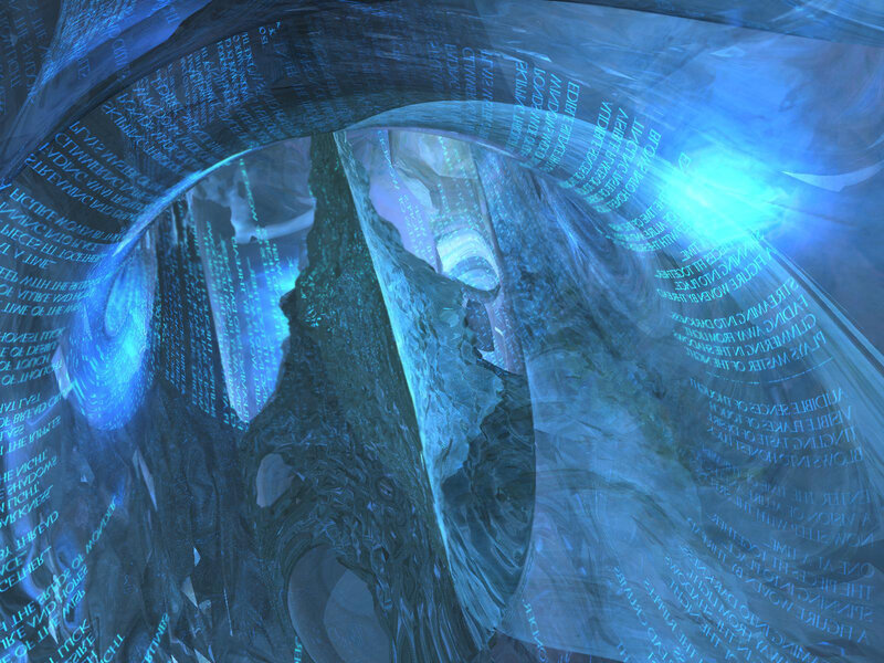 digital tunnel with text