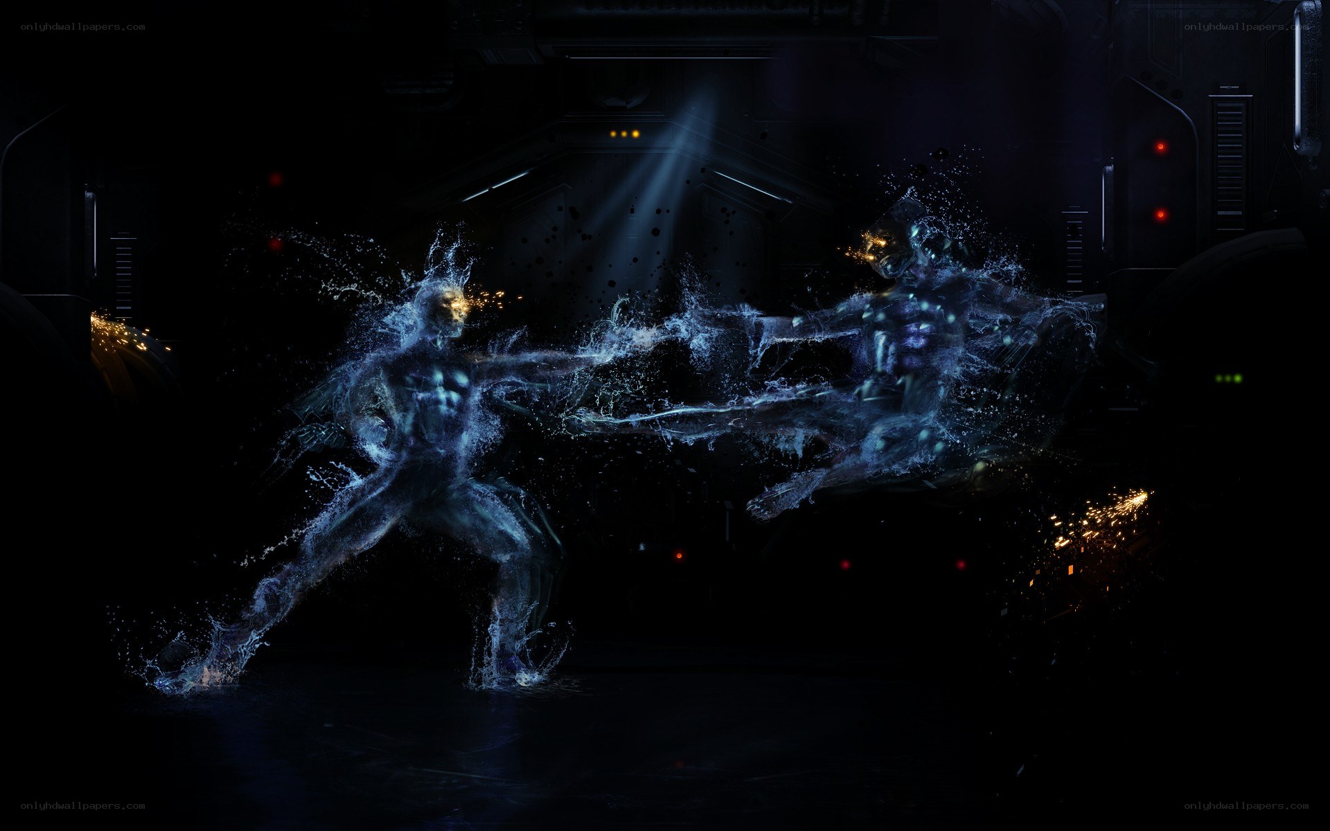 Digital warriors clash in dark chamber