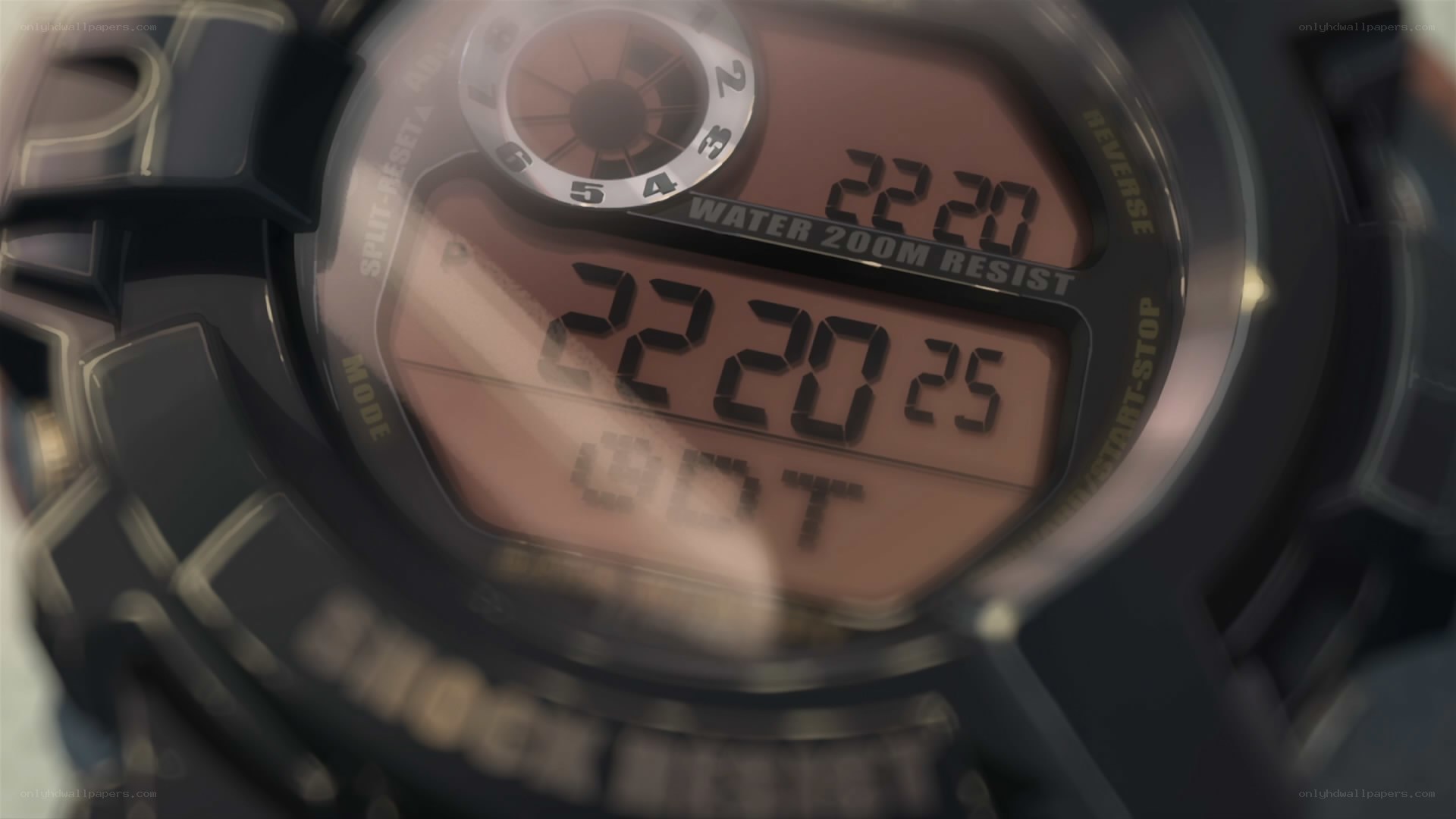 digital watch close-up