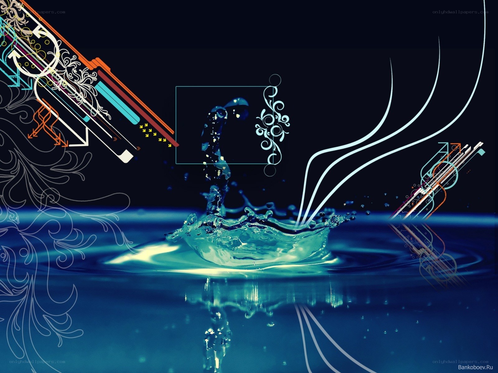 digital water splash art