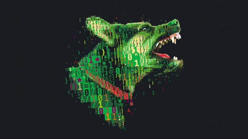 Digital Wolf Head