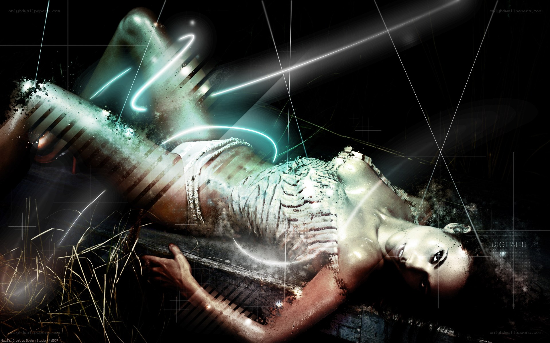 digital woman in grass