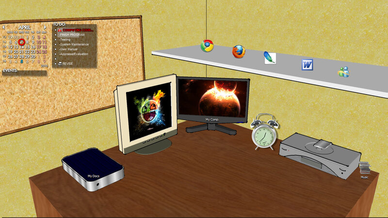 digital workspace with dual monitors