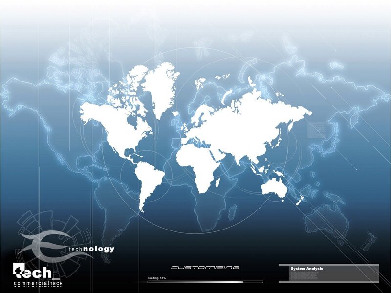 digital world map with tech overlay