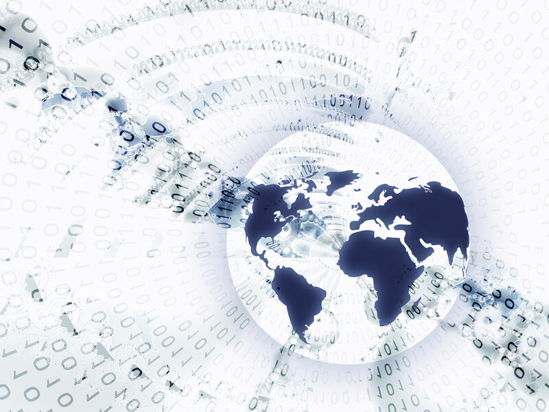 digital world with binary code