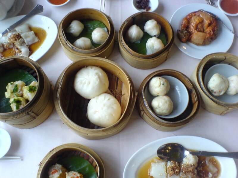 Dim Sum Dishes on Table