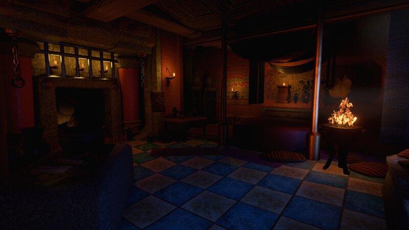 Dimly Lit Room Interior — Blue