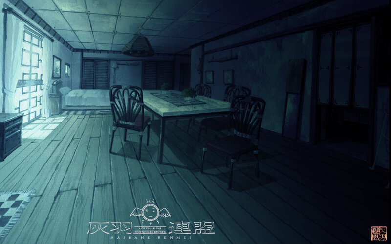 dimly lit room interior
