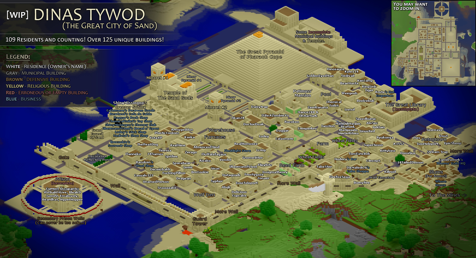 Dinas Tywod city map