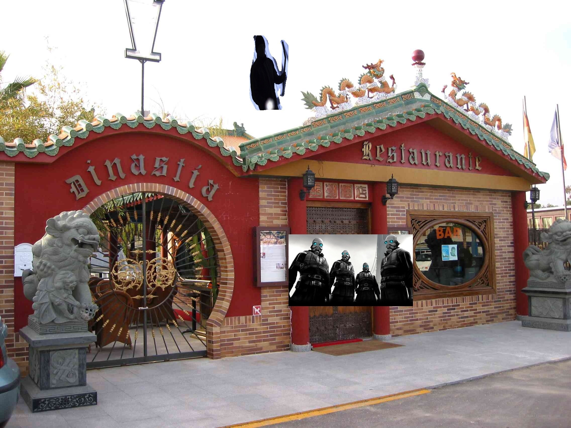 Dinastia restaurant with inserted characters