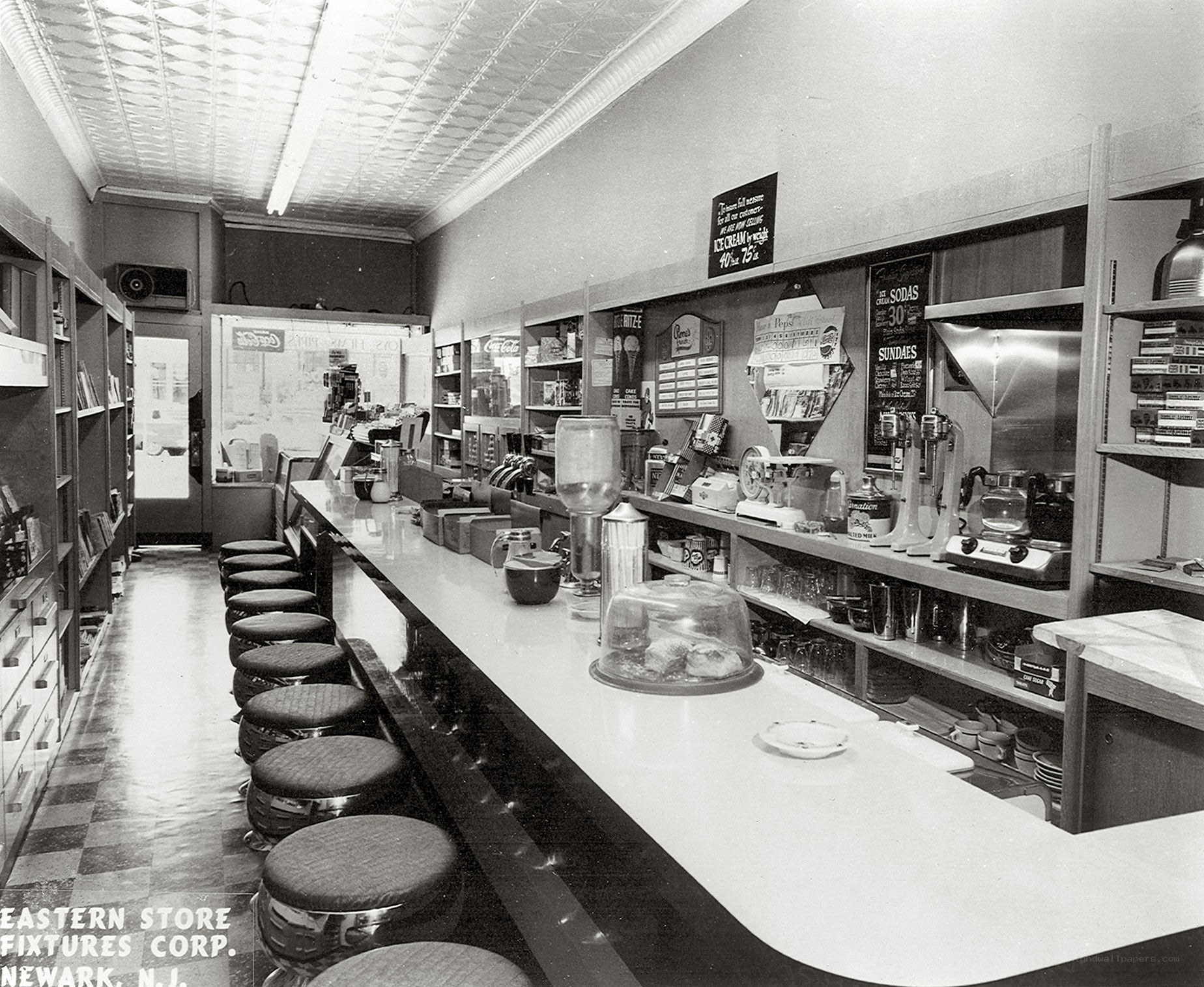 Diner counter interior