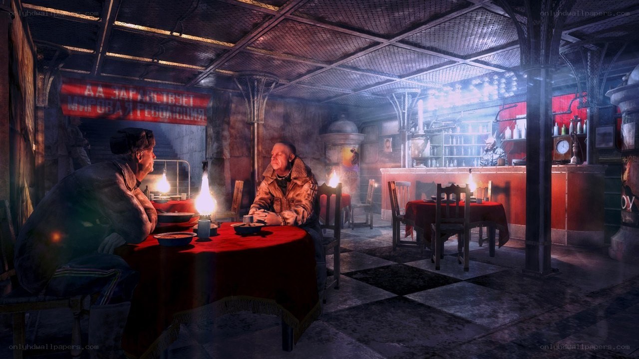 diner scene in a post-apocalyptic setting