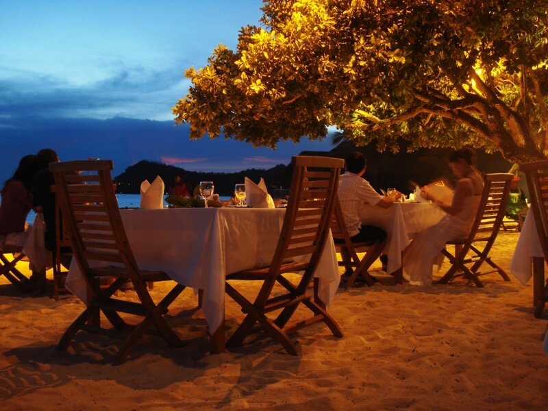 Diners at Beach Restaurant