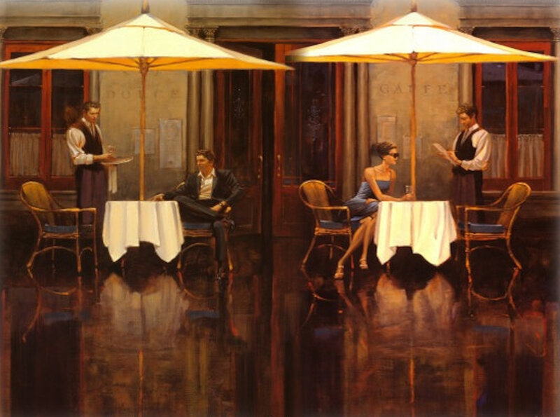 Diners at Outdoor Cafe