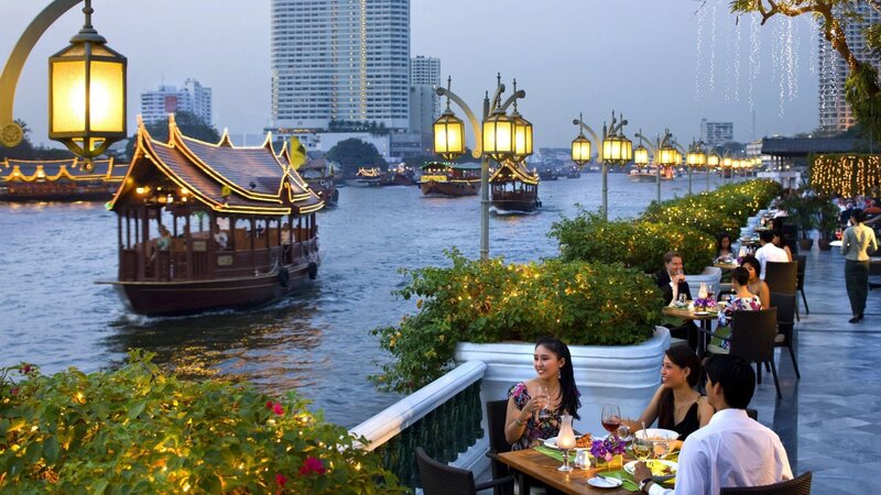 Diners at Riverside Restaurant