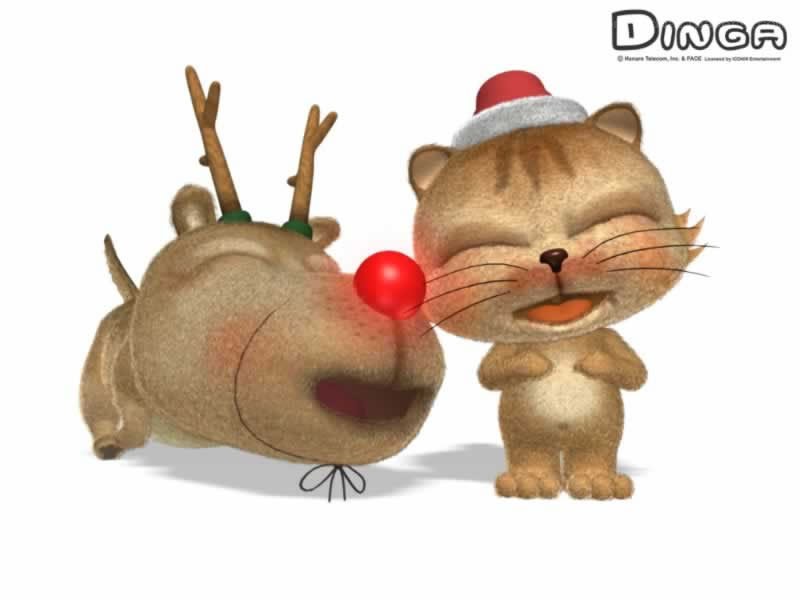 Dinga characters in holiday costumes