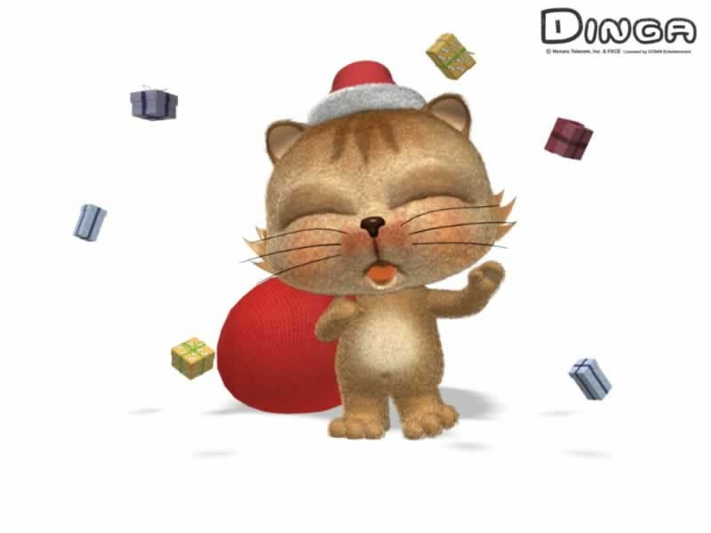 Dinga the cat with gifts