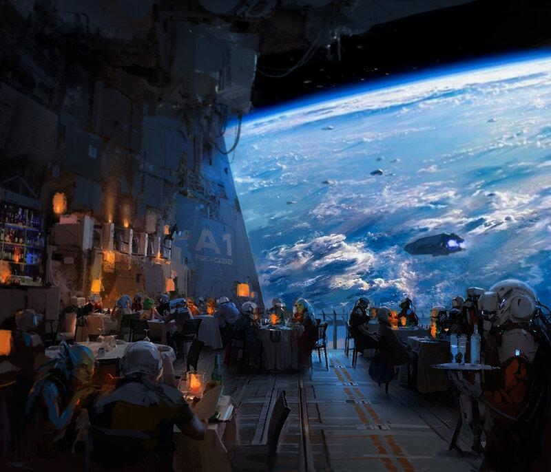 Dining in Space Station