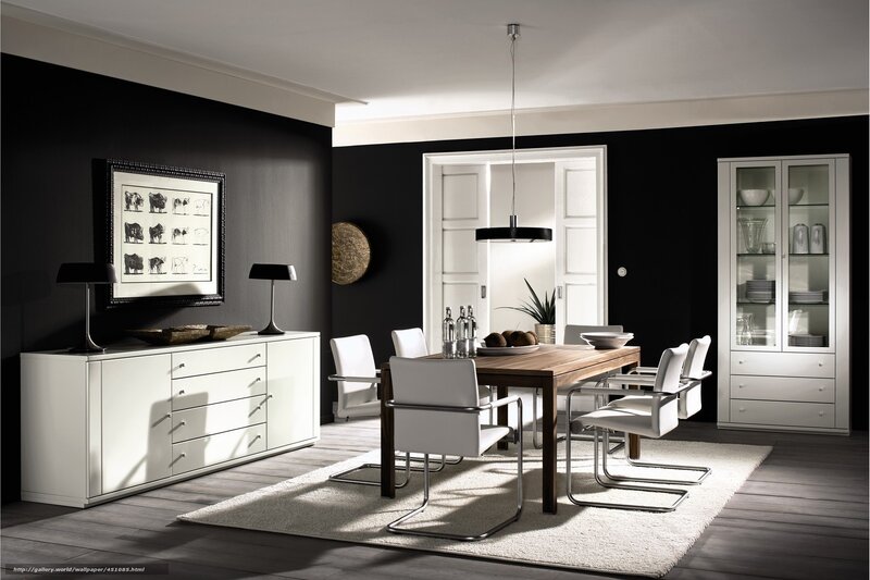 Dining Room Interior — Black, Modern