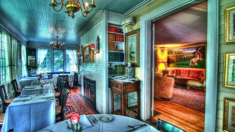 Dining Room Interior — Blue, Cozy, Afternoon, Photograph