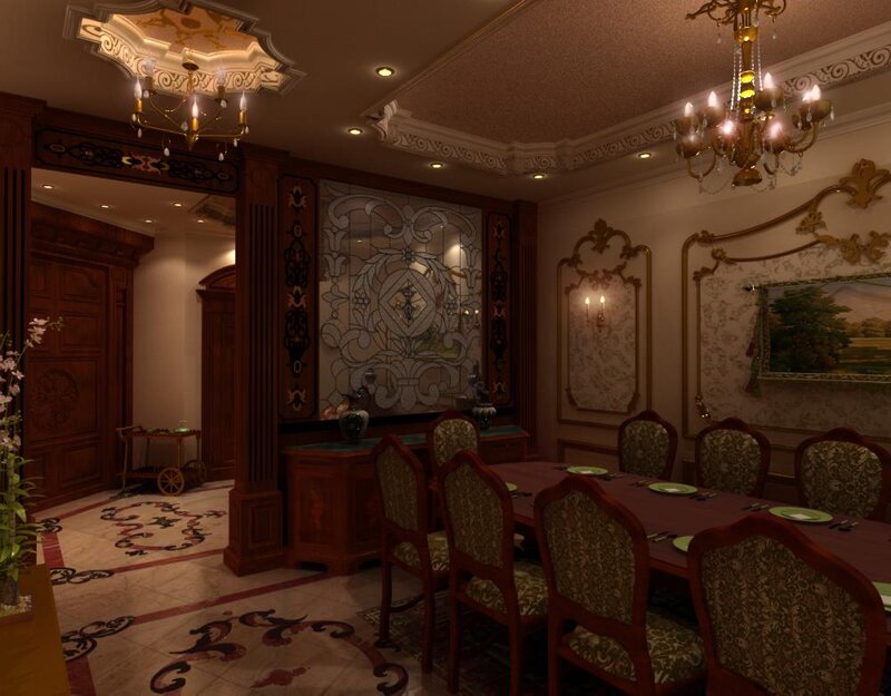 Dining Room Interior — Brown