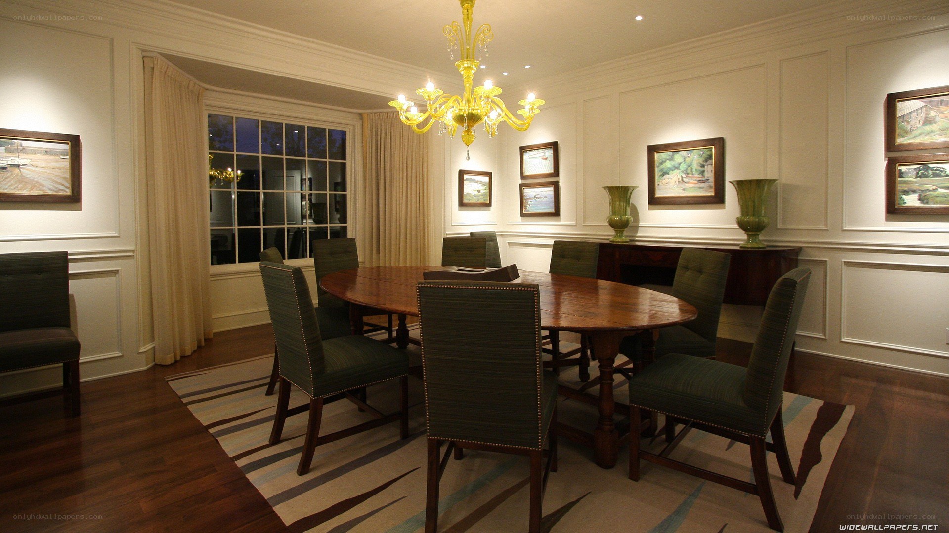 dining room with chandelier