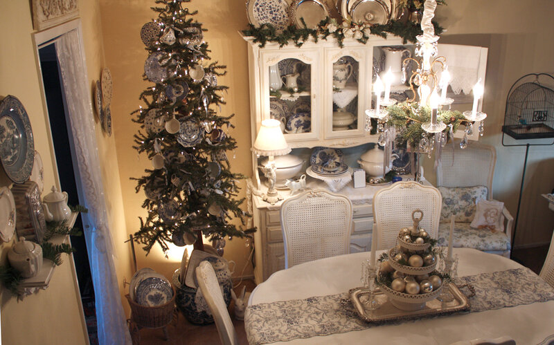 Dining Room with Christmas Tree