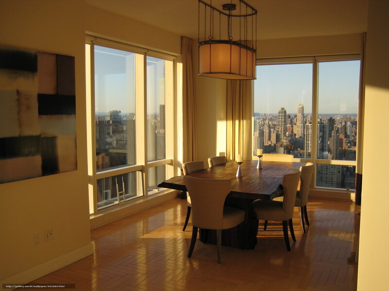 Dining room with city view