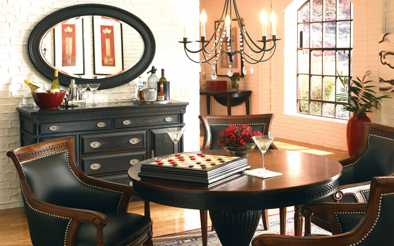 Dining Room with Game Table — Brown