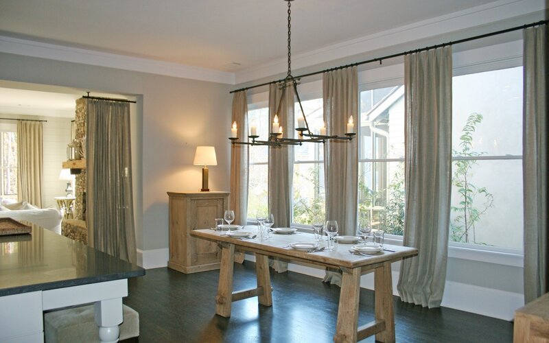 Dining room with rustic table