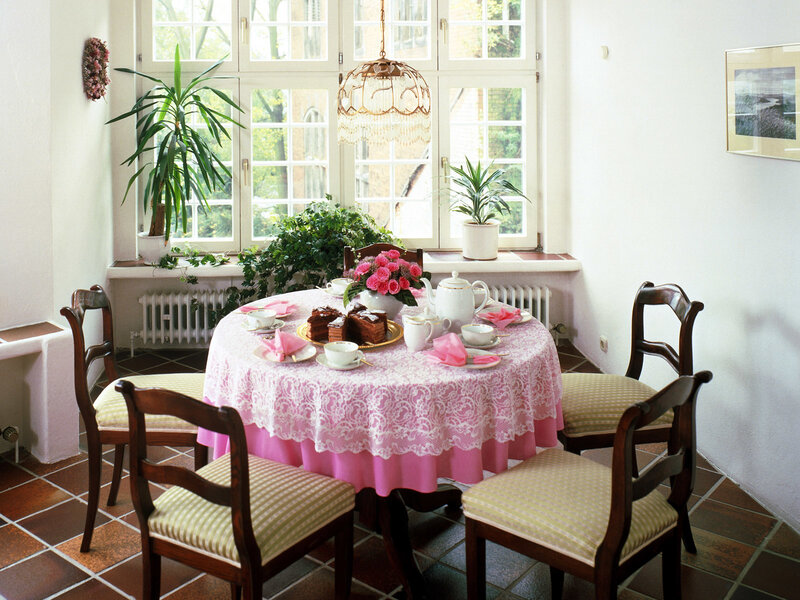 Dining room with tea set