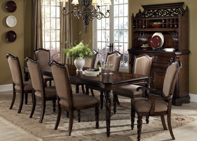 dining room with wooden furniture