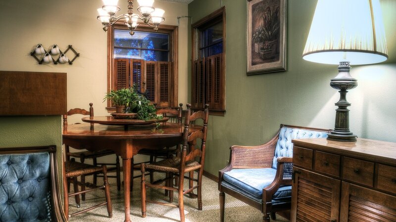 dining room with wooden table and chairs