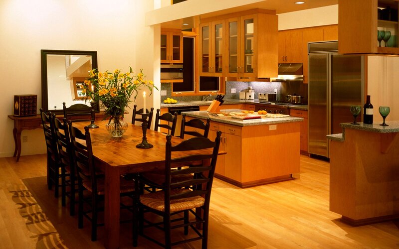 Dining Table in Kitchen — Brown, Warm