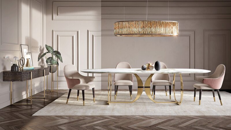 Dining Table with Chairs — Beige